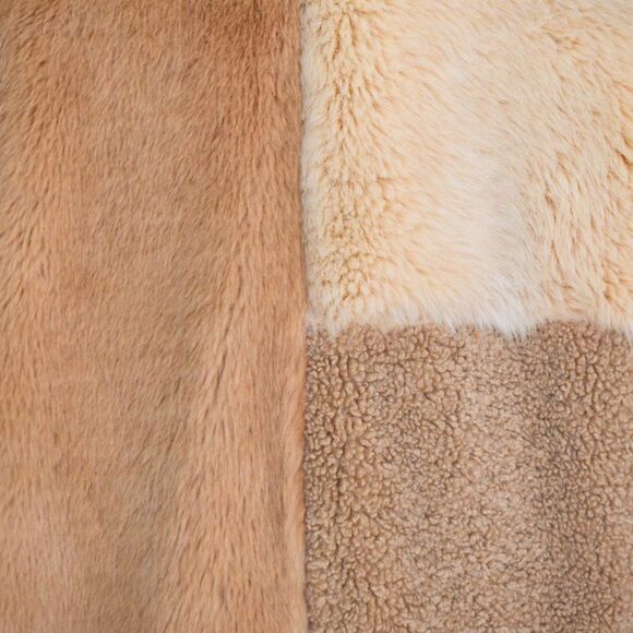 ZARA TRF COLLECTION Women's Faux Fur Patchwork Jacket Brown / Cream Size M - Picture 5 of 8